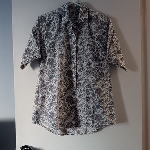 Tilley X Liberty Art Fabrics Blue + White Floral Print Shirt S